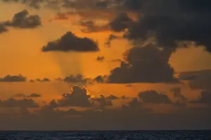 Cloudy Atmospheric Mood Prints: Sunset with clouds over the sea