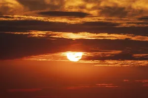Uninhabited European Landscape Prints: Sunset with Cloudy Sky Germany
