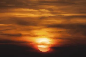 Atmospheric Light Germany Prints: Sunset with Cloudy Sky Germany