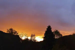 Dark Clouds Germany Prints: Sunset with dramitic dark clouds
