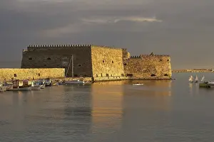 Historic Fortification Building Prints: Sunset, evening light, backlight