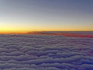 Sunset Germany Prints: Sunset, evening red above the clouds, Germany