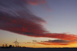 Green Energy Generation Prints: Sunset, fields and windmills