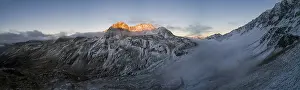 Swiss Alps Panorama View Prints: Sunset at the Fluela Pass