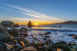 Rocky Coast USA Prints: Sunset on Marshall's Beach