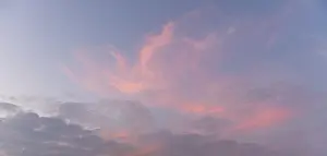 Atmospheric Weather Conditions Prints: Sunset, pink clouds in the sky