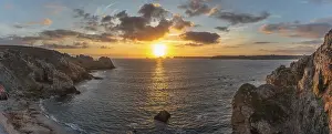 Deserted Beaches In France Prints: Sunset on the Pointe de Dinan, a sublime point