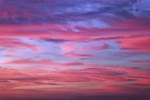 German Weather Conditions Prints: Sunset, red clouds in the blue sky