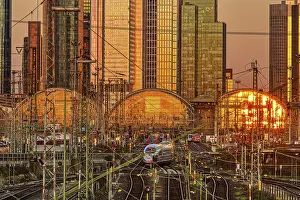 Framed Print : Sunset Reflected in Frankfurt Central Station Print Framed Print : Sunset Reflected in Frankfurt Central Station Print