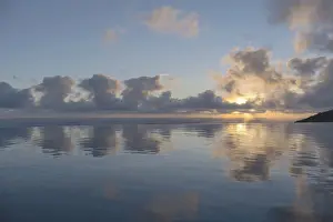 Sunset In Southern Europe Prints: Sunset reflected in an infinity pool