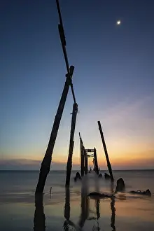 Southeast Asia Coastal Scenery Prints: Sunset and reflections from the sea