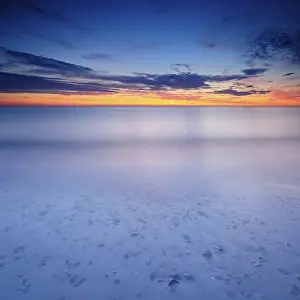 German Peninsula Landscape Prints: Sunset at the sandy beach with pebbles