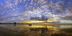 South Island Evening Sky Prints: Sunset, sandy beach, water reflection