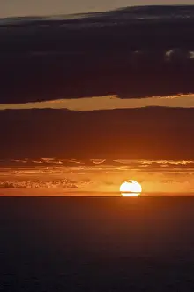 Cloudy Evening Sky Europe Prints: Sunset over the sea, with dramatic clouds