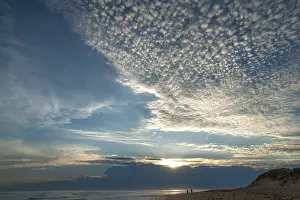 Cloud Formations In Southern Europe Prints: Sunset with small cirrocumulus clouds