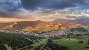 Prints of Sunset over the village of Zuberec in the West Tatras in Slovakia Slovakia Prints: Sunset over Zuberec in the West Tatras Print