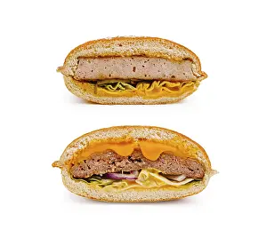 Unhealthy Snack Options Prints: A sweet bread bun is sliced in half