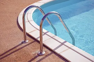 Uninhabited Waterfront Scene Prints: Swimmingpool