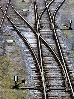 European Rail Transport Prints: Switch on the rails of a railway