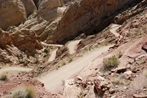 Utah Desert Landscapes Prints: Switchbacks on the Burr Trail Road