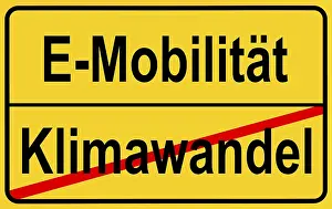 Climate Change Symbol Prints: Symbol image Combating climate change through e-mobility