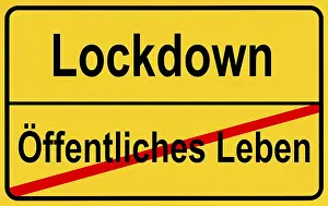 Corona Lockdown Prints: Symbol image, End of public life through second lockdown