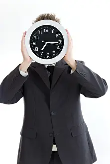 Businessman Under Pressure Prints: Symbol for working time
