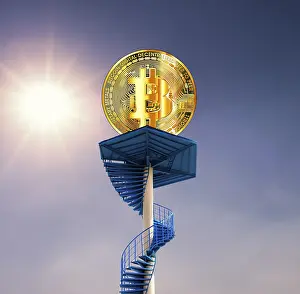 Bitcoin Future Vision Prints: Symbolic image, Bitcoin as a questionable vision of the future
