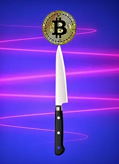 Digital Currency Insecurity Prints: Symbolic image, Bitcoin as a questionable vision of the future