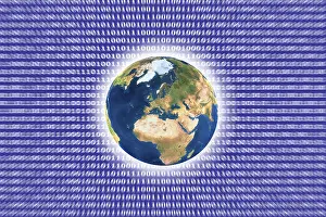 Computer Graphic Globe Prints: Symbolic image for cloud computing