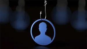 Digital Identity Theft Prints: Symbolic image on the subject of data theft