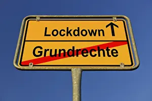 Epidemic Plague Europe Prints: Symbolic image, suspension of basic rights during lockdown