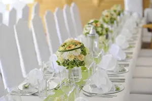 Wedding Table Decoration Prints: Table decoration of a wedding table
