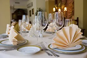 Sterling Cutlery Set Prints: Table setting with plate and a napkin