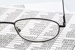 Empty Office Table Prints: A table with turnover and expenditure figures