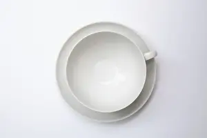Tableware Photography Prints: Tableware, empty teacup with saucer
