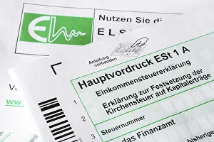 Tax Declaration Form Prints: Tax return, documents, main form ESt 1 A