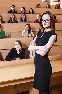 Educational Institution Prints: Teacher explaining something to students in classroom