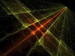 Abstract Tech Background Prints: Tech background: glowing surface located on the diagonal