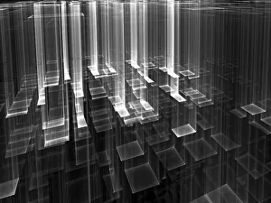 Abstract Fractal Geometry Prints: Technology background - abstract computer-generated 3d illustration