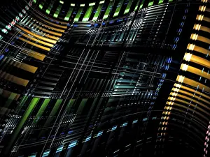 Abstract Technology Background Prints: Technology background - abstract computer-generated image