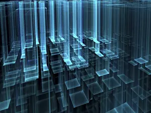 Abstract Technology Background Prints: Technology background - abstract computer-generated image