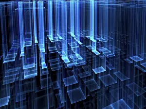 Abstract Technology Background Prints: Technology background - abstract computer-generated image