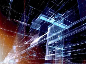Technology Background Image Prints: Technology background - abstract computer-generated image
