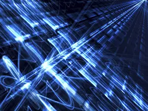 Digital Art Prints: Technology Print with Futuristic Light Effects