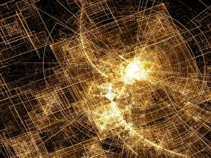 Symbolic Picture Concept Prints: Technology or space theme background - abstract computer-generated image