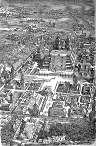 Mexican Cultural Heritage Prints: Temple complex of Tenochtitlan
