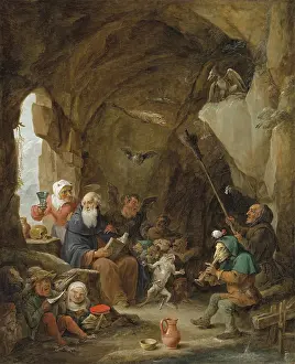 Prints of The Temptation of Saint Anthony, painting by David Teniers (baptised 15 December 1610 in Antwerp, died 25 April 1690 in Brussels), Flemish painter, draughtsman and curator Portrait Painting Prints: The Temptation of Saint Anthony, David Teniers Print