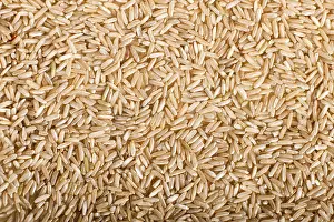 Brown Rice Texture Prints: Texture of brown rice. Top view