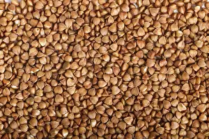Buckwheat Nutrition Facts Prints: Texture of buckwheat. Top view